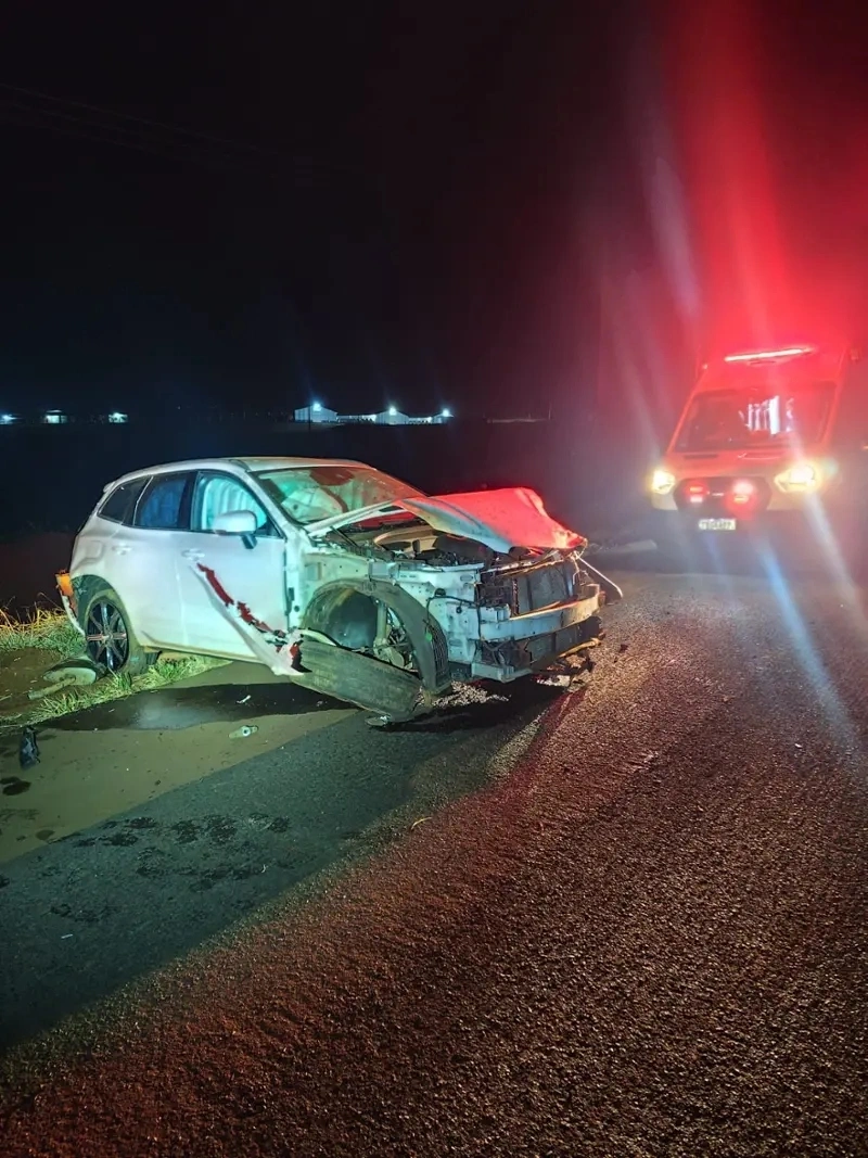 Motorista fica ferido após acidente na PR-486 em Assis Chateaubriand