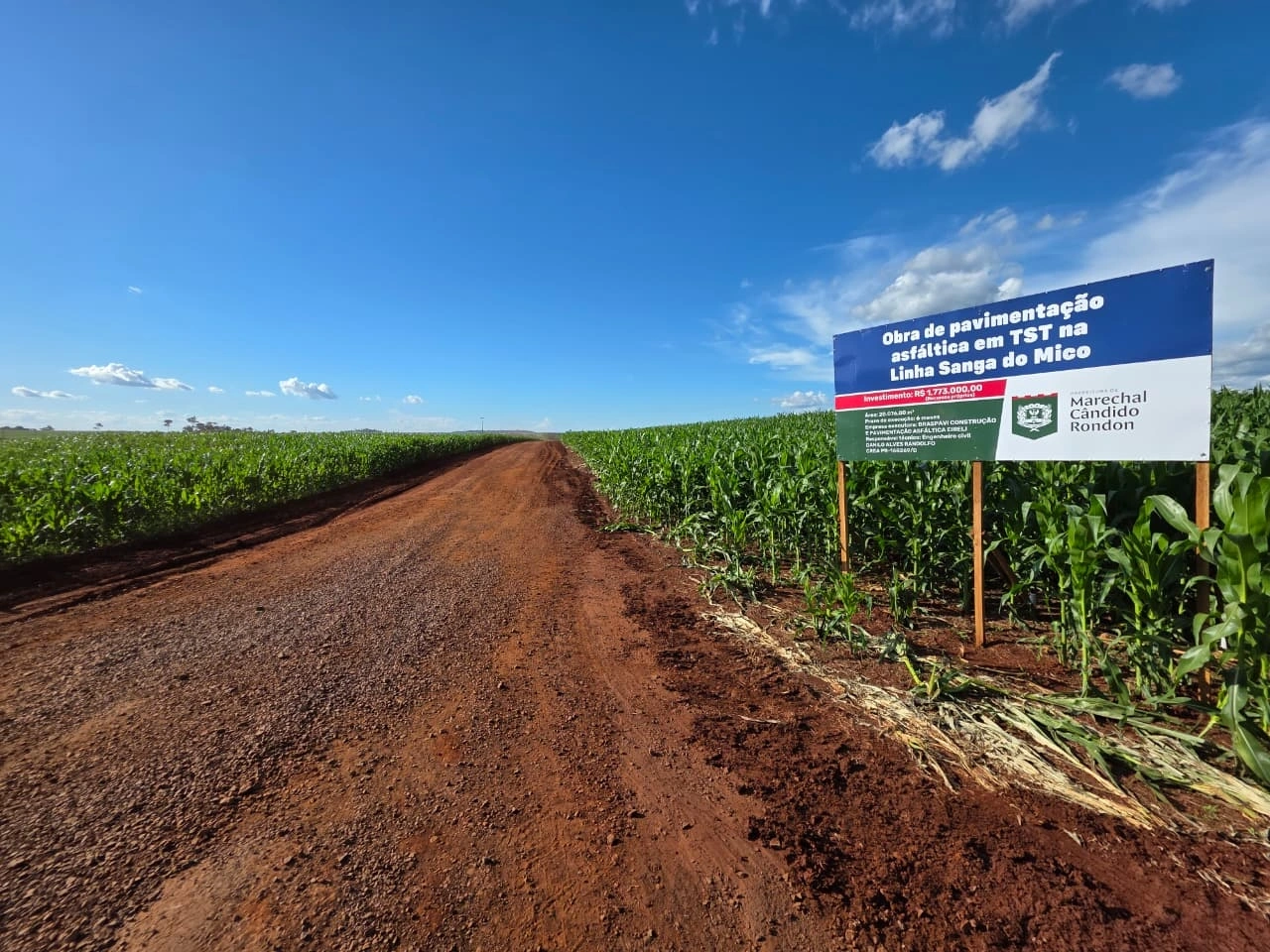 Iniciadas as obras para pavimentação asfáltica na Linha Sanga do Mico, interior de Marechal Rondon